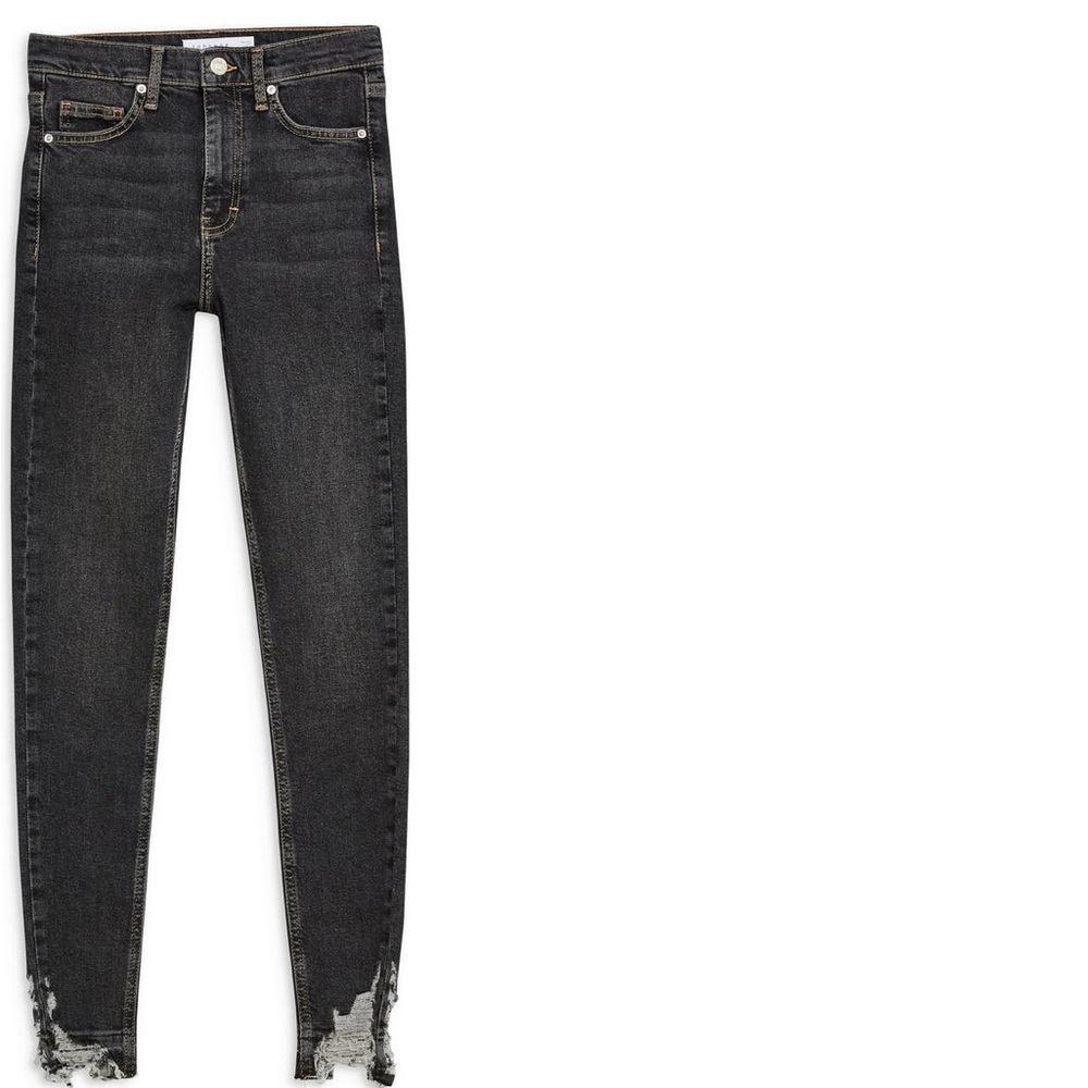 TopShop Jamie high waist ripped hem skinnie jean